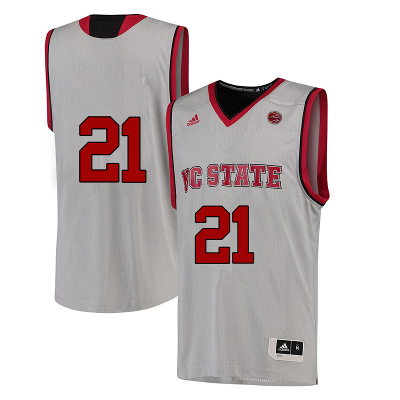 Men #21 DD Rodgers NC State Wolfpack College Basketball Jerseys-White - Click Image to Close